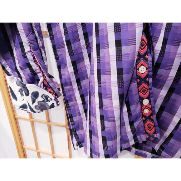 Inserch Jacquard Cotton Vertical Stripes Multicolor Men's Shirt - Size M - Picture 6 of 12